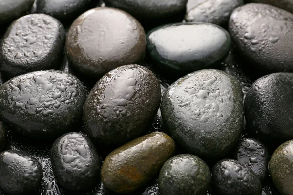 Wet Spa Stones Dark Background — Stock Photo, Image