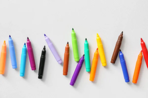 Colorful Felt Tip Pens White Background — Stock Photo, Image