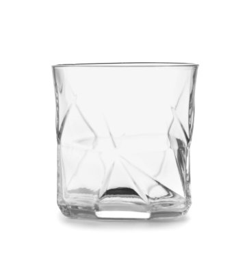 Beyaz arkaplanda boş bardak