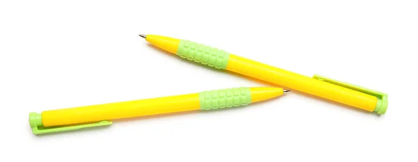 School Pens White Background — Stock Photo, Image