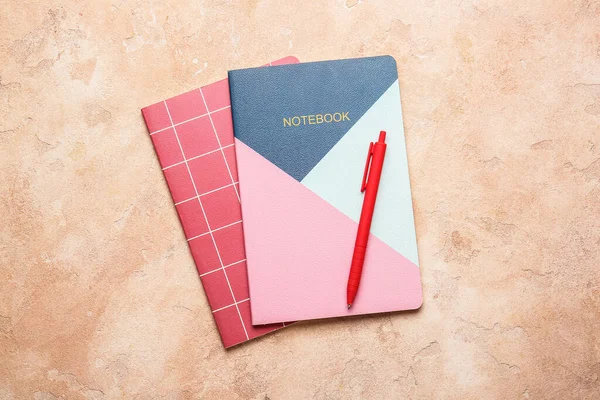 Notebooks Pen Color Background — Stock Photo, Image