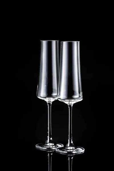 Empty Glasses Dark Background — Stock Photo, Image