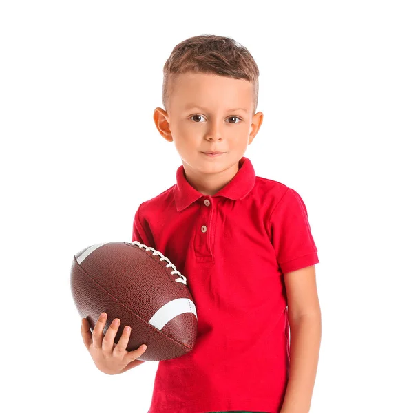 Little Boy Rugby Ball White Background — Stock Photo, Image