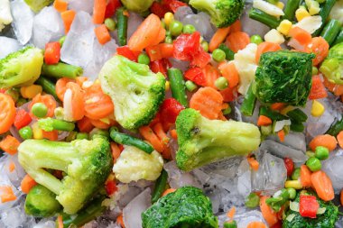 Arka plan olarak donmuş sebzelerin karışımı