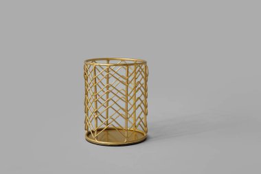 Gri arkaplanda dekoratif tutucu