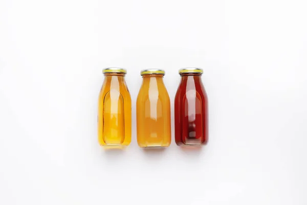 Bottles Juices White Background — Stock Photo, Image