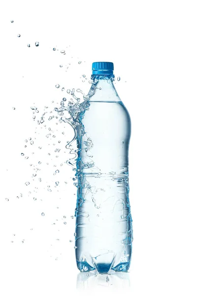 Bottle Splash Water White Background — Stock Photo, Image