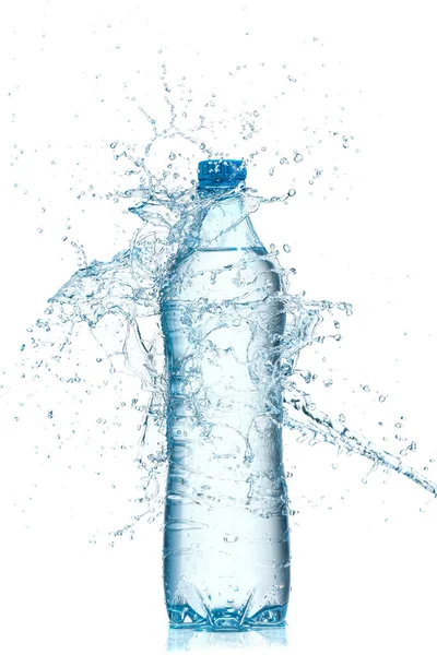 Bottle Splash Water White Background — Stock Photo, Image