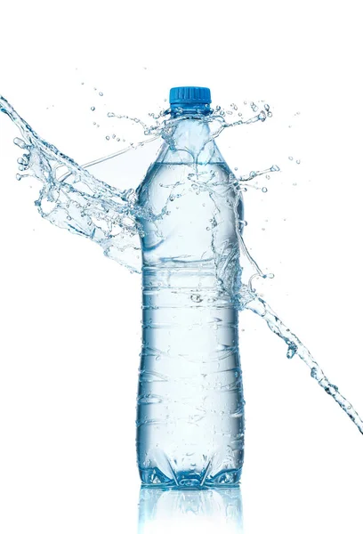 Bottle Splash Water White Background — Stock Photo, Image