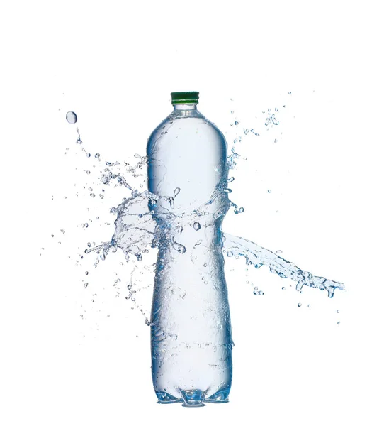 Bottle Splash Water White Background — Stock Photo, Image