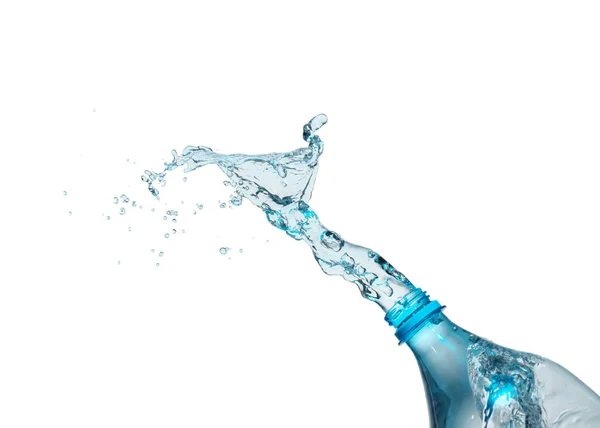 Bottle Splash Water White Background — Stock Photo, Image