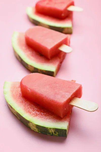 Smaklig Vattenmelon Glass Färg Bakgrund — Stockfoto