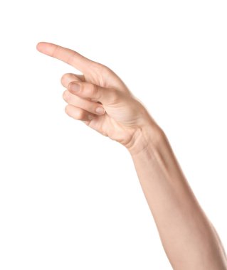 Beyaz arka planda G harfi görünüyor. İşaret dili alfabesi