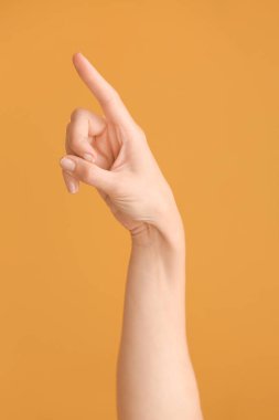 Renk arkaplanında Z harfi görünüyor. İşaret dili alfabesi