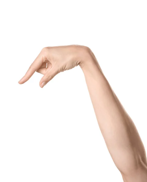 Hand Showing Letter White Background Sign Language Alphabet — Stock Photo, Image