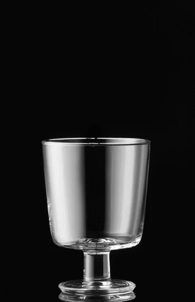 Empty Glass Dark Background — Stock Photo, Image