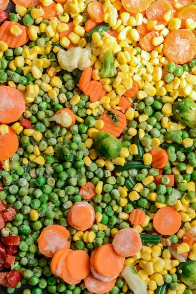 Arka plan olarak donmuş sebzelerin karışımı