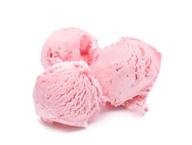 Beyaz arka planda lezzetli karpuzlu dondurma.