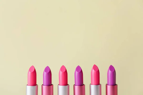 Different Lipsticks Color Background — Stock Photo, Image