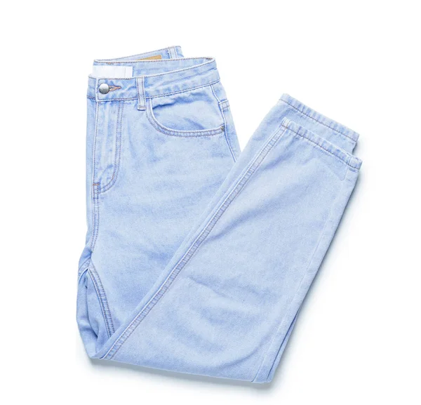Modern Stylish Jeans White Background — Stock Photo, Image