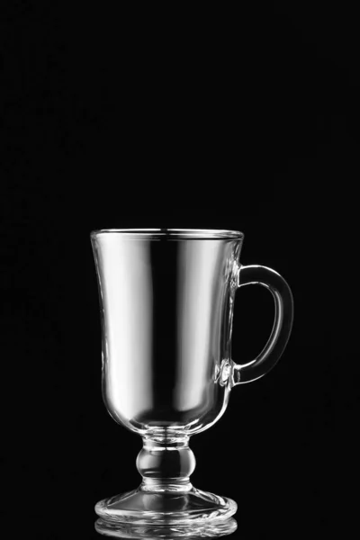 Empty Glass Cup Dark Background — Stock Photo, Image