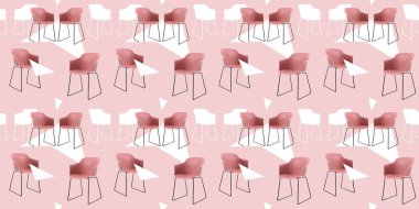 Renkli arkaplanda çok sandalye