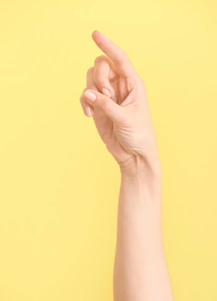 Hand Showing Letter Color Background Sign Language Alphabet — Stock Photo, Image