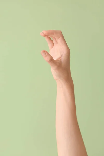 Hand Showing Letter Color Background Sign Language Alphabet — Stock Photo, Image