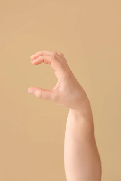 Hand Showing Letter Color Background Sign Language Alphabet — Stock Photo, Image