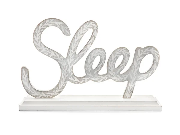 Decoração Forma Palavra Sleep Sobre Fundo Branco — Fotografia de Stock