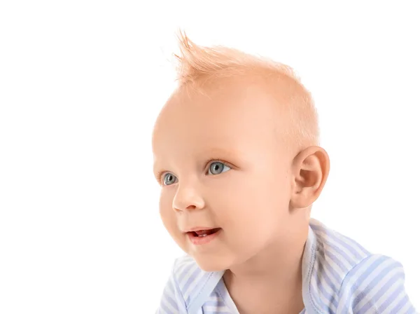 Portrait Cute Little Baby White Background — Stock Photo, Image