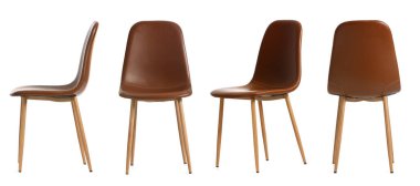 Beyaz arkaplanda modern sandalyeler