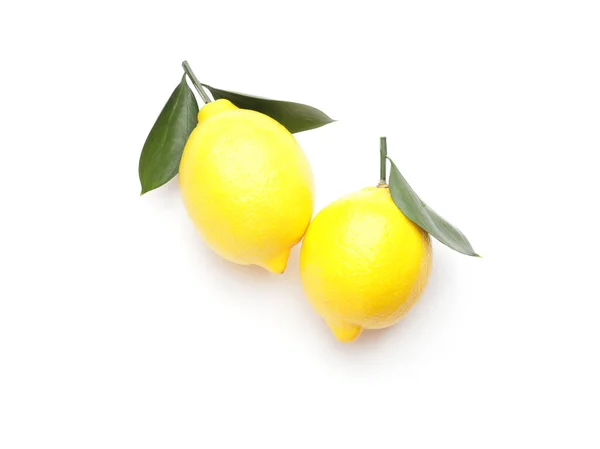 Ripe Lemons White Background — Stock Photo, Image