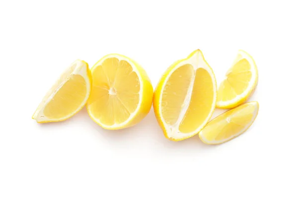 Mogen Skuren Citron Vit Bakgrund — Stockfoto
