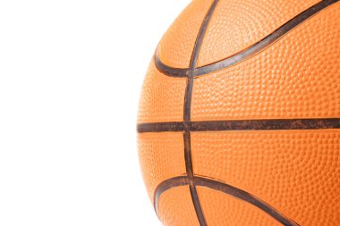 Beyaz arka planda basketbol oynamak için top