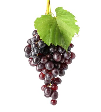 Ripe grapes on white background clipart