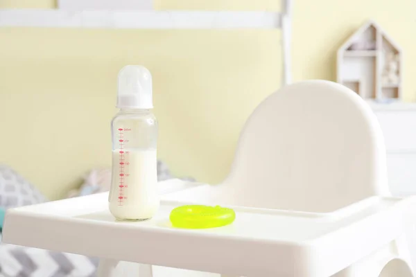 Bottle Milk Baby High Chair Room — Stock Photo, Image