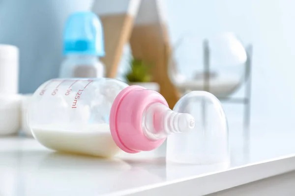 Bottle Milk Baby Table Room — Stock Photo, Image