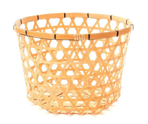 Wicker Basket White Background — Stock Photo, Image