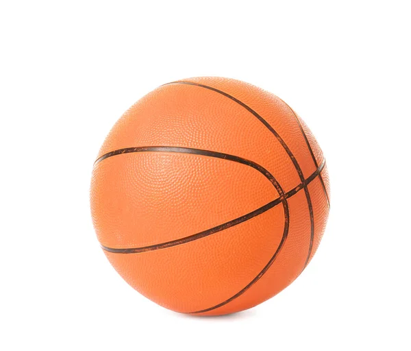 白底打篮球用的球 — 图库照片