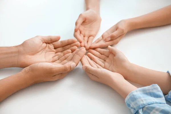 Hands Family White Background — Stock Photo, Image