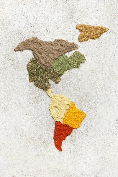 North South America Made Spices Light Background — Stock Photo, Image