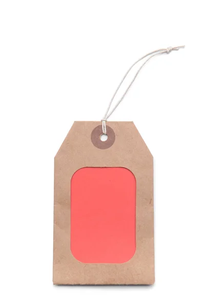Blank Paper Tag White Background — Stock Photo, Image