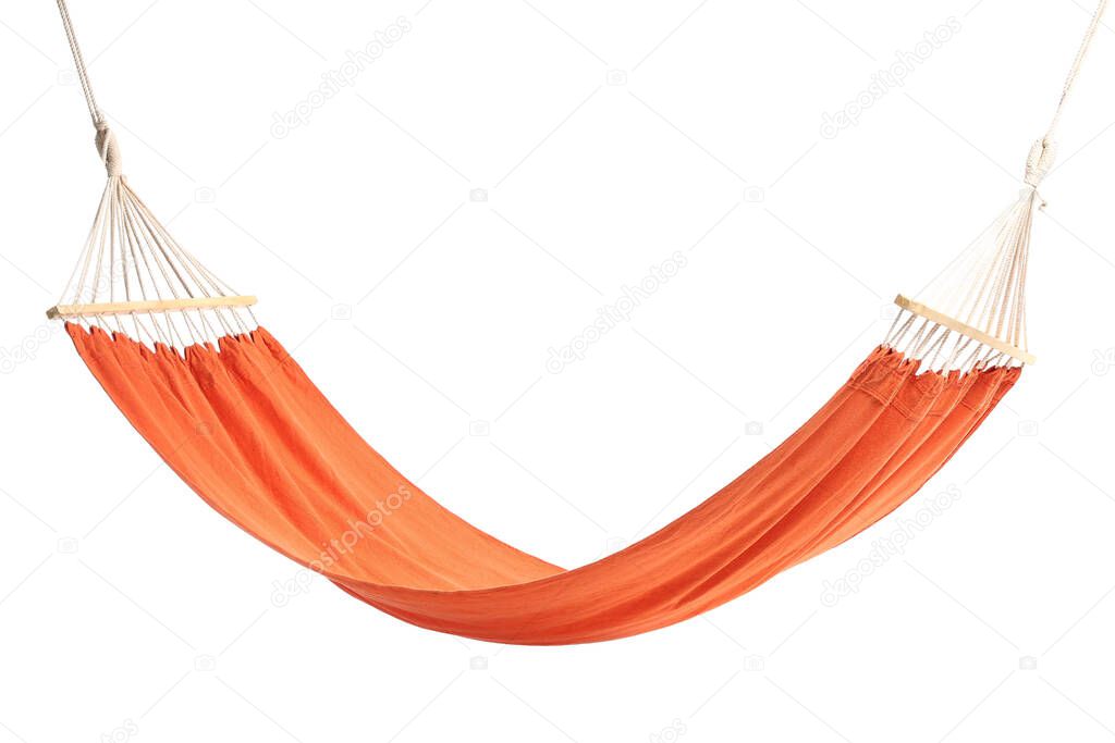 Stylish hammock on white background