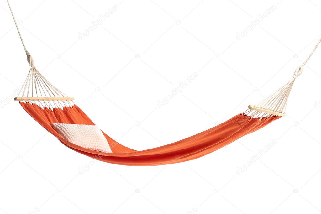 Stylish hammock on white background