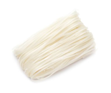 Raw rice noodles on white background clipart