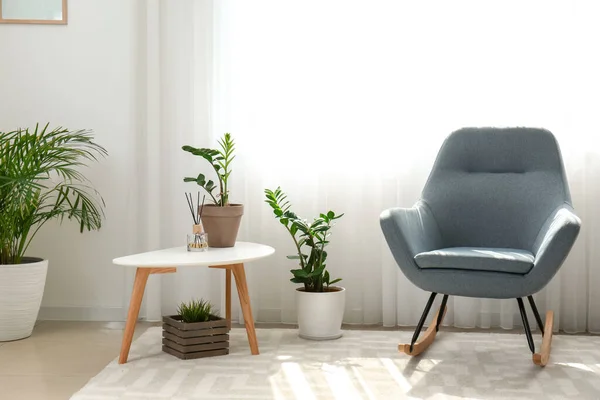 Interior Room Stylish Armchair Houseplants — Stock Photo, Image