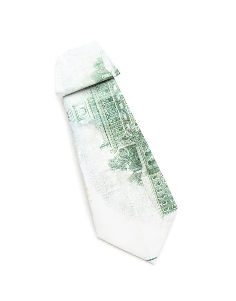 Cravate Origami Billet Banque Dollar Sur Fond Blanc — Photo