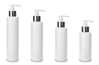 Beyaz arka planda farklı boyutlarda krem.