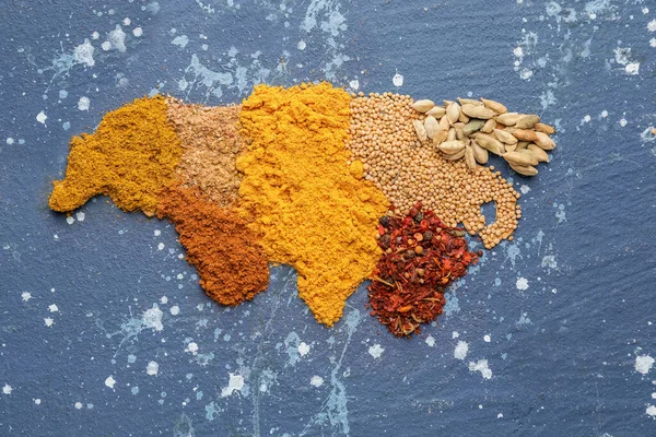 Continent Eurasia Made Spices Color Background — Stock Photo, Image